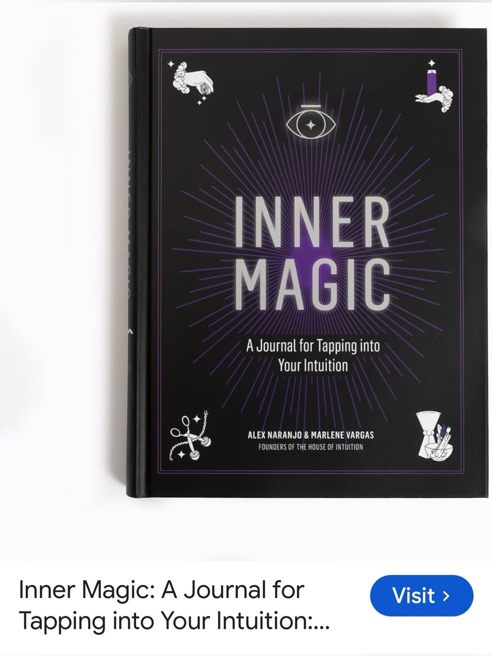 #3070**Inner Magic Journal by Alex Naranjo & Marlene Vargas — Black & Purple